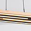 Design hanglamp zwart met licht hout 3-staps dimmer - Liana
