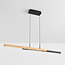 3-staps dimbare hanglamp Leia - zwart in licht hout
