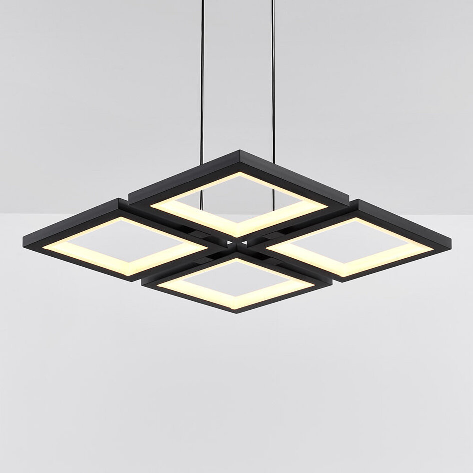3-staps dimbare hanglamp Carre - vierkant in zwart