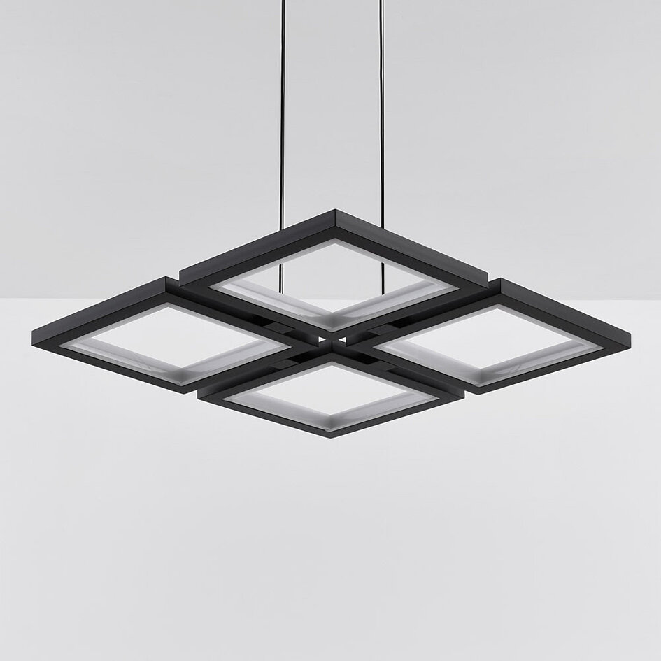 3-staps dimbare hanglamp Carre - vierkant in zwart