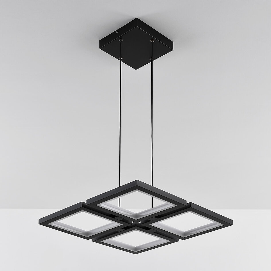 3-staps dimbare hanglamp Carre - vierkant in zwart