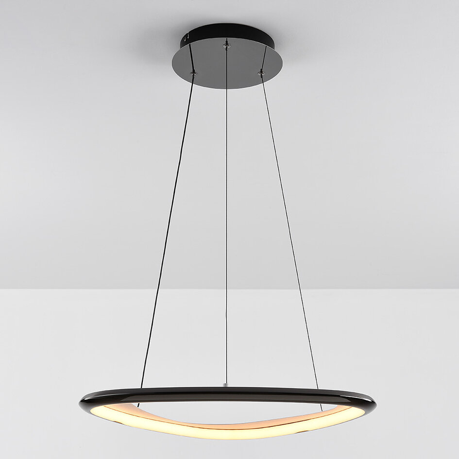 Hanglamp Celda met 3-staps dimbare LEDs in zwart-chroom