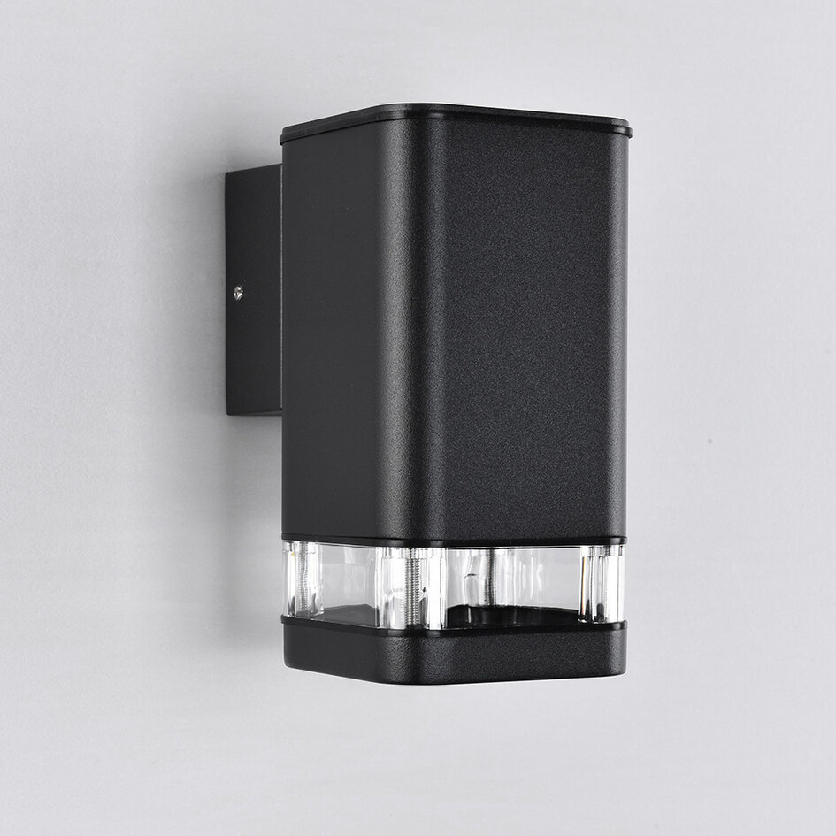 Moderne vierkante wandlamp Marino, zwart