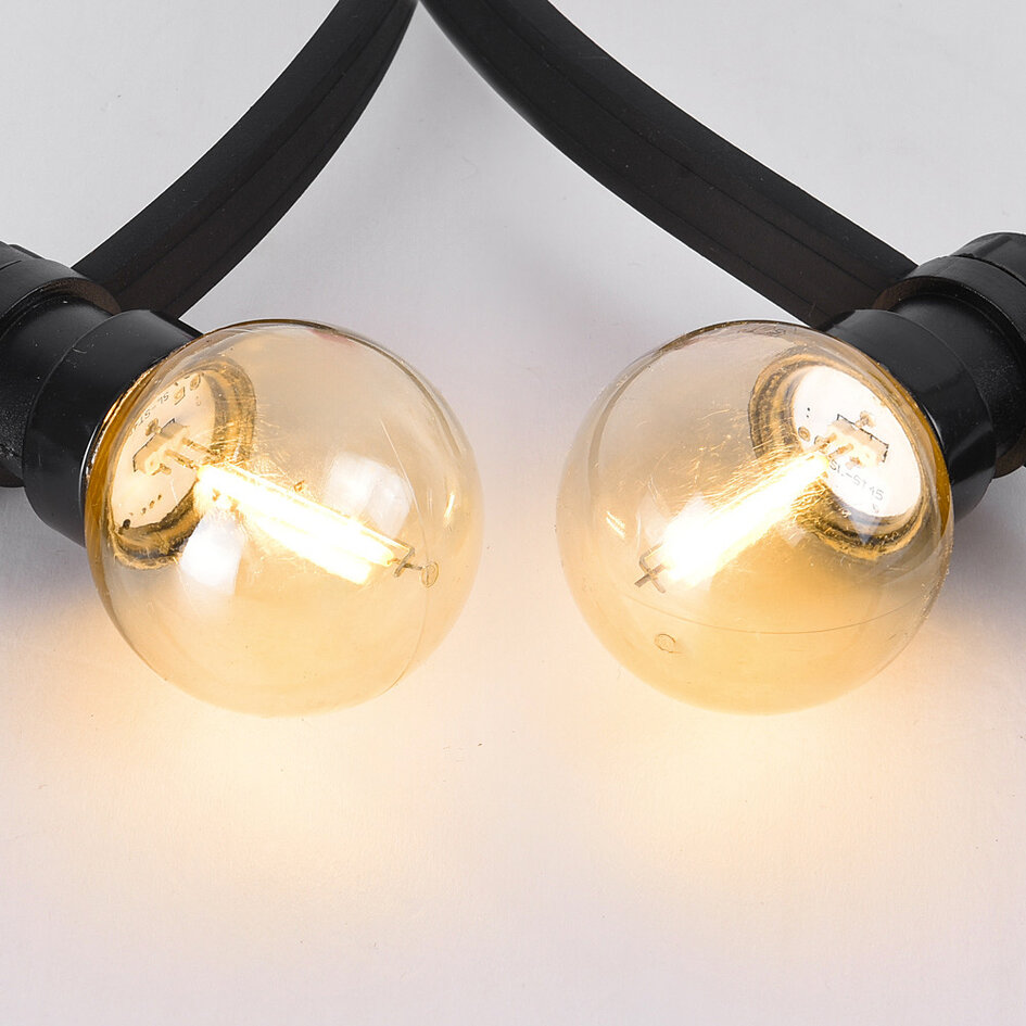 1W lichtsnoer voor buiten met filament LED lampen - Optie dimbaar