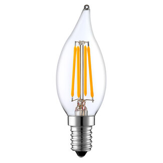 E14 3-staps dimbare LED filament kaarslamp met helder glas | 5,5W 2700K