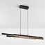 Design hanglamp zwart met donker hout met 3 staps dim - Liana