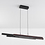 Design hanglamp zwart met donker hout met 3 staps dim - Liana