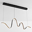Hanglamp Linea in kronkelvorm - zwart met 3-staps dimbare LED