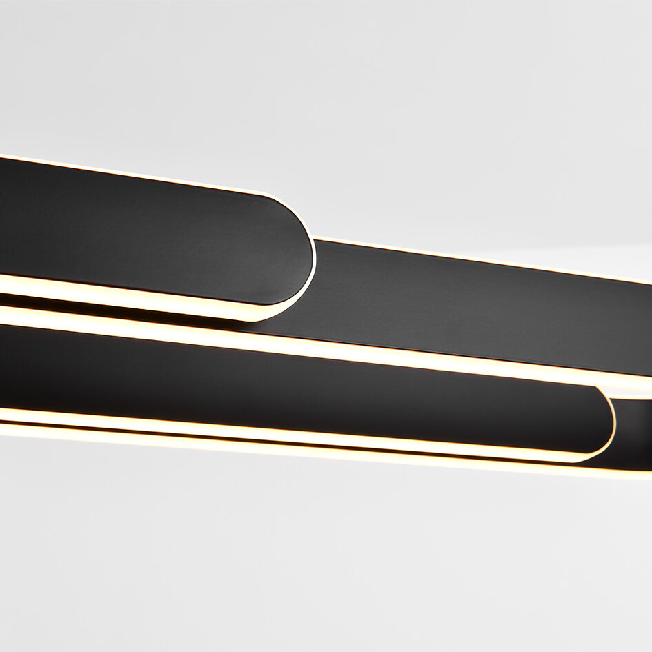 Zwarte design hanglamp Lilia met 3-staps dimbare LEDs