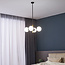 Moderne hanglamp Callie zwart met melkwit glas, 4-lichts