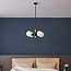 Moderne hanglamp Callie zwart met melkwit glas, 4-lichts