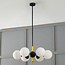 6-lichts hanglamp Callie - zwart met melkwit glas