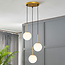 3-lichts hanglamp Addy zwart met melkwit glas