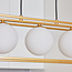 3-lichts hanglamp Gabia - goud vierkant frame met melkwit glas