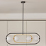 4-lichts design hanglamp Gaio - zwart en goud met melkwit glas