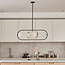 4-lichts design hanglamp Gaio - zwart en goud met melkwit glas