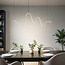 Hanglamp Linea in kronkelvorm - zwart met 3-staps dimbare LED