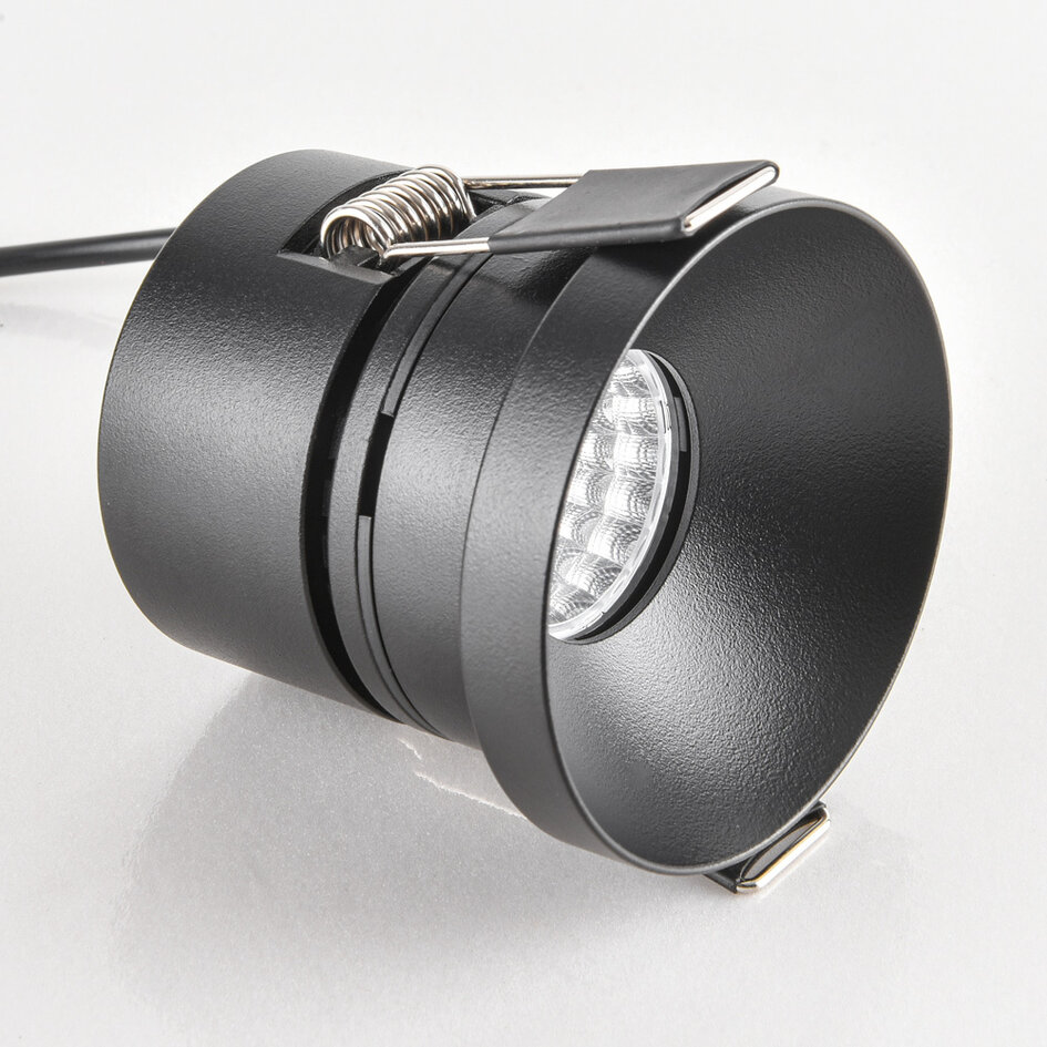 9W inbouwspot Meya met ring 1 - zwart