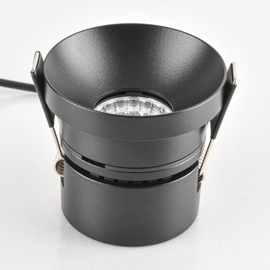 9W inbouwspot Meya met ring 1 in zwart