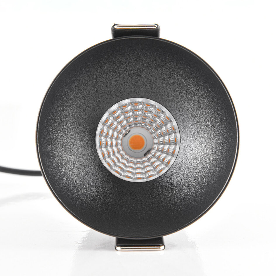 9W inbouwspot Meya met ring 1 - zwart