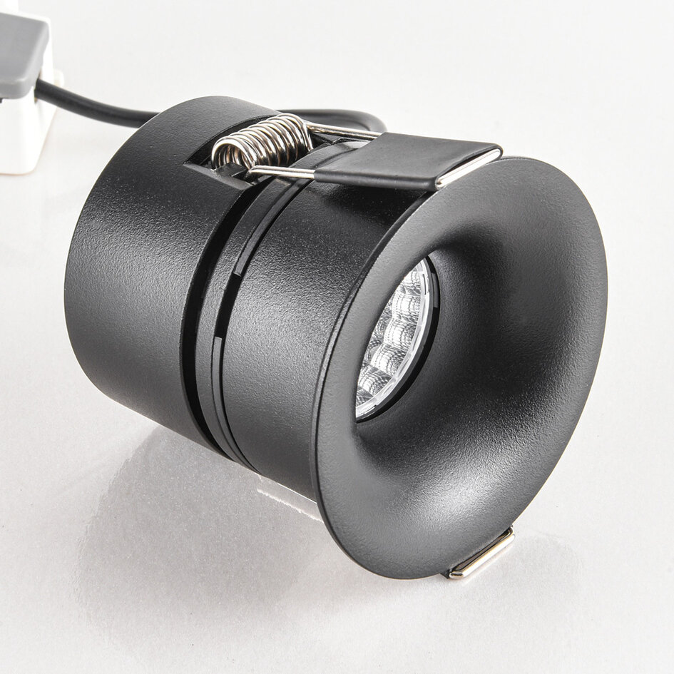 9W inbouwspot Meya met ring 2 - zwart