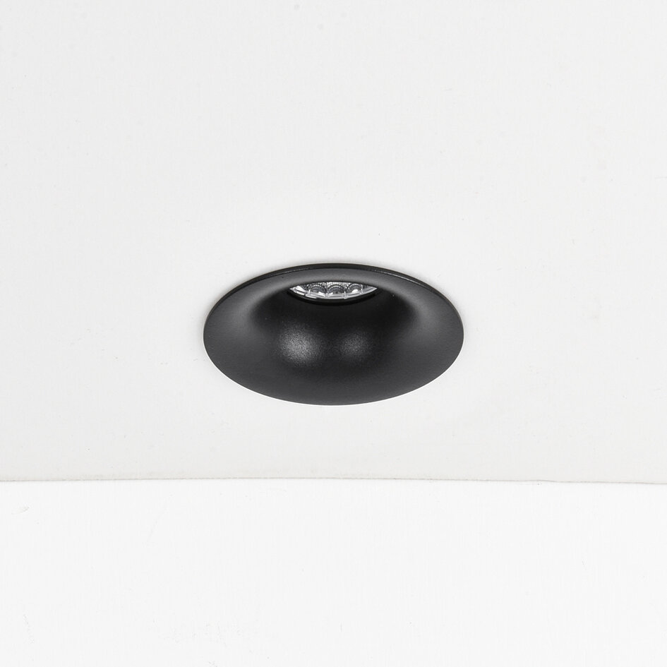 9W inbouwspot Meya met ring 2 - zwart