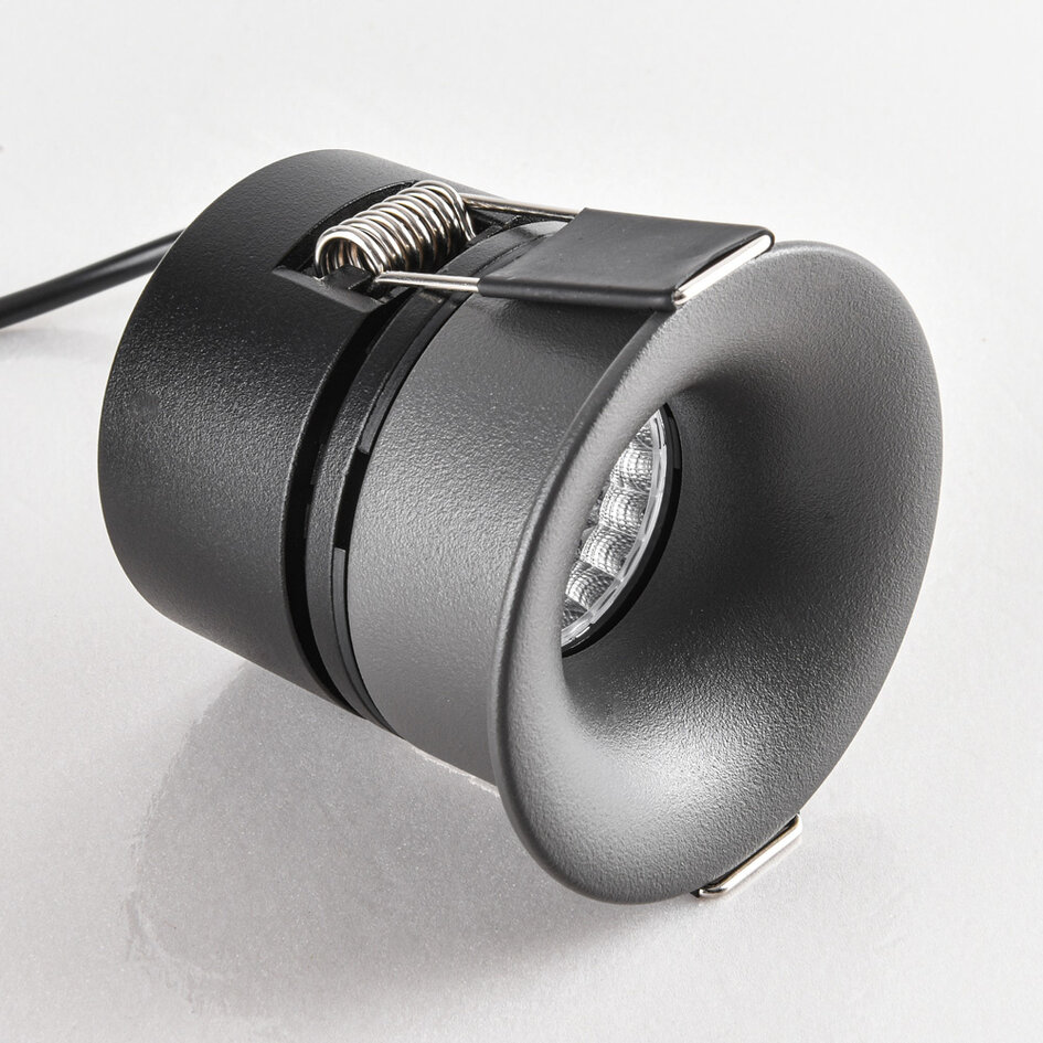 9W inbouwspot Meya met ring 2 - donkergrijs