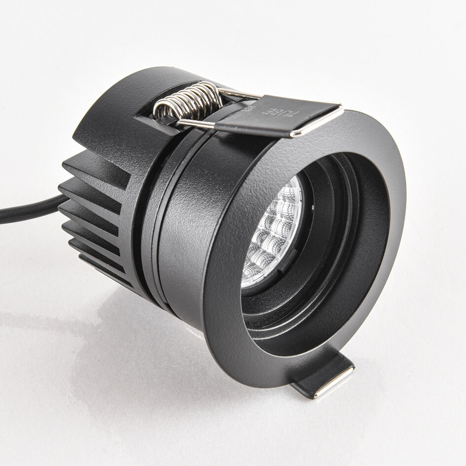 9W inbouwspot Meya met ring 4 - zwart