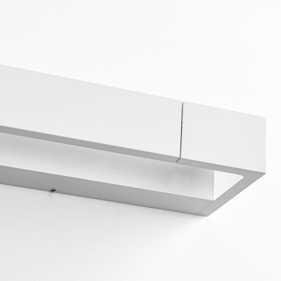 Witte draaibare wandlamp Sirle, 45 cm