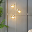 Staande lamp Jesse 3-lichts in goud met amber glas