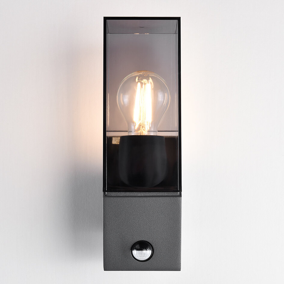 Wandlamp industrieel Jasper met sensor - antraciet