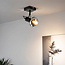 Plafondlamp met smoke grijs glas, 1-lichts - Sacha