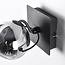 Draaibare wandspot Jace - smoke glas en zwart