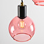 Hanglamp zwart met amber en roze glas, 4-lichts - Monroe