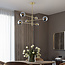 6-lichts plafondlamp Sest - goud met smoke glas