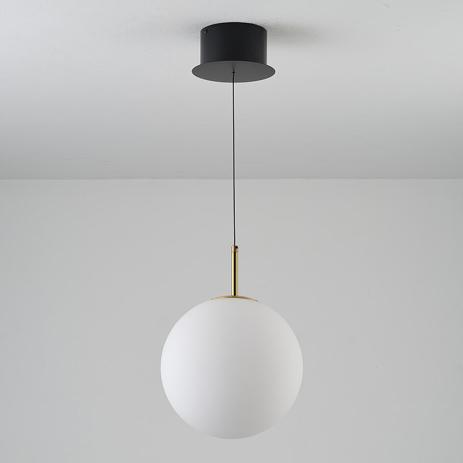 Hanglamp Signe goud met melkwit glas - 3-staps dimbaar, 2700K