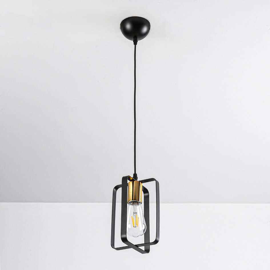 Industriële hanglamp Pisa - zwart met goud