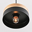 Houten hanglamp Evie met ijzeren rand