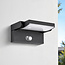 Kantelbare solar wandlamp Berlin met sensor en stelknop