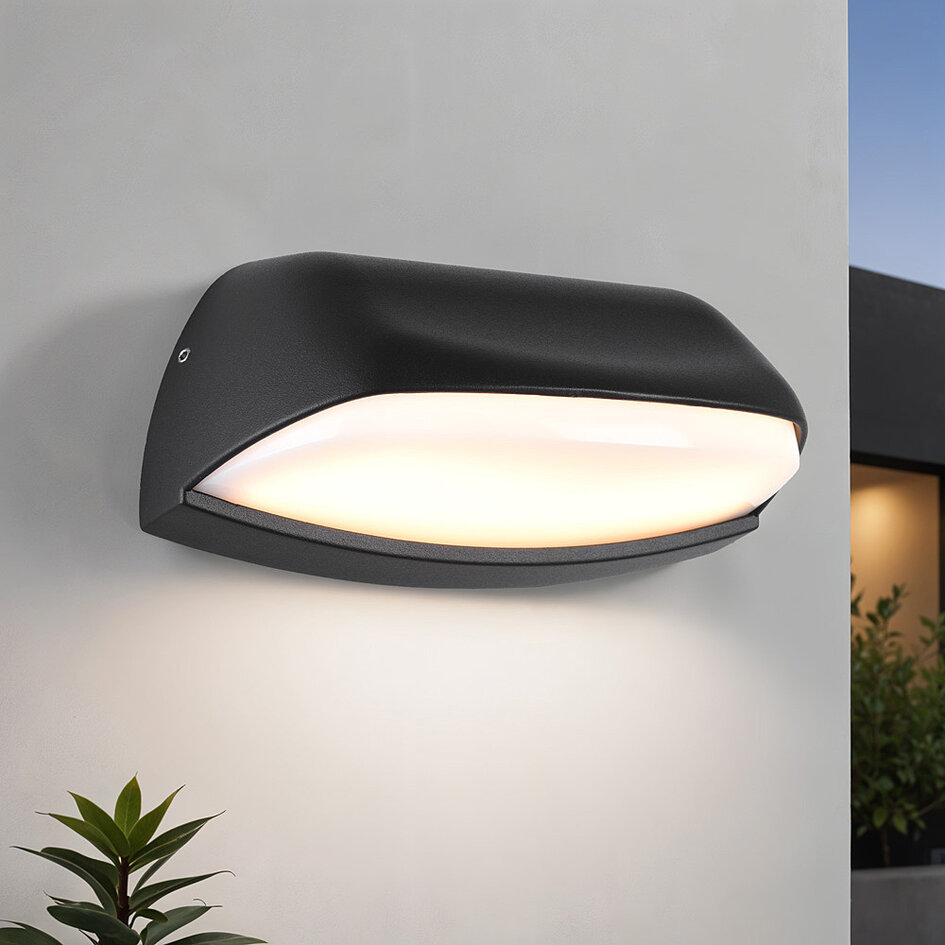 Industriële buiten muurlamp Jessy - zwart