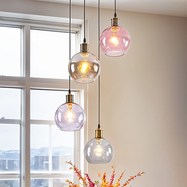Hanglamp 4-lichts met gekleurd glas - Liya
