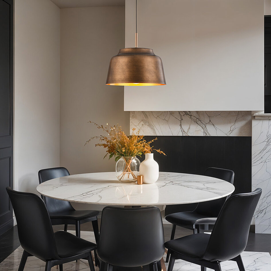 Hanglamp New York - bronskleur met goudkleurige binnenzijde