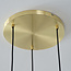 3-lichts hanglamp Marrom - amber glas en goud