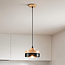 Houten hanglamp Evie met ijzeren rand