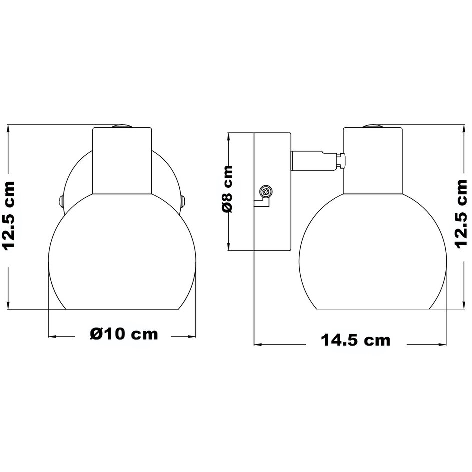 Wandspot met melkwit glas - Pilou