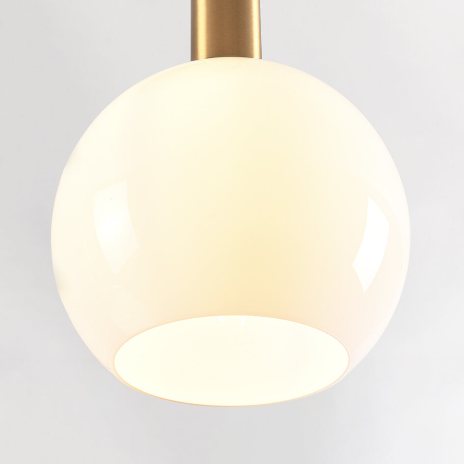 Hanglamp Dennis met melkwit glas, 3-lichts