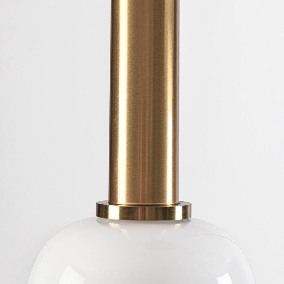 Hanglamp Dennis 3-lichts met melkwit glas - melkwit en goud