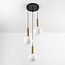 Hanglamp Aiden 3-lichts met melkwit glas - melkwit en goud