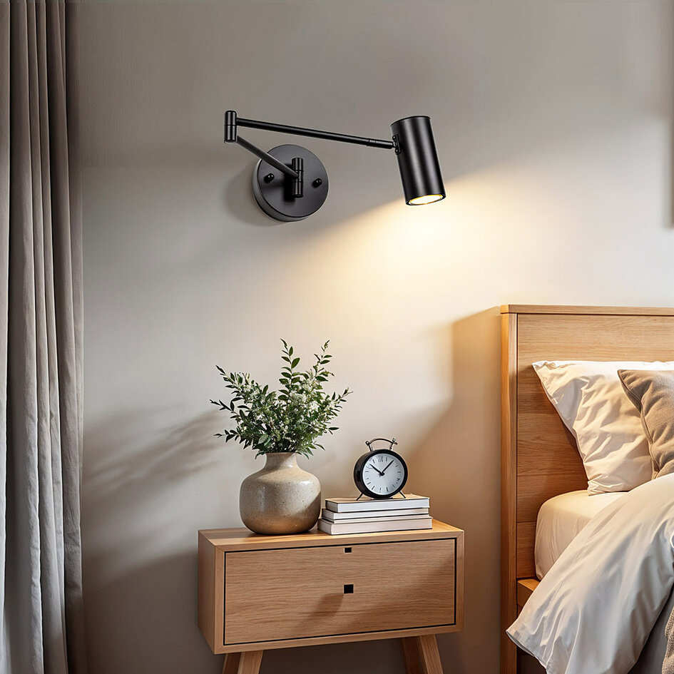 Zwarte wandlamp Revah