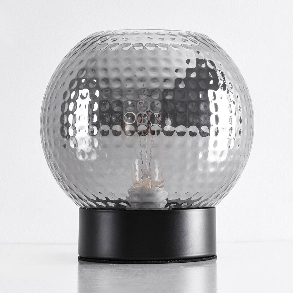 Tafellamp Inte - smoke glas met textuur